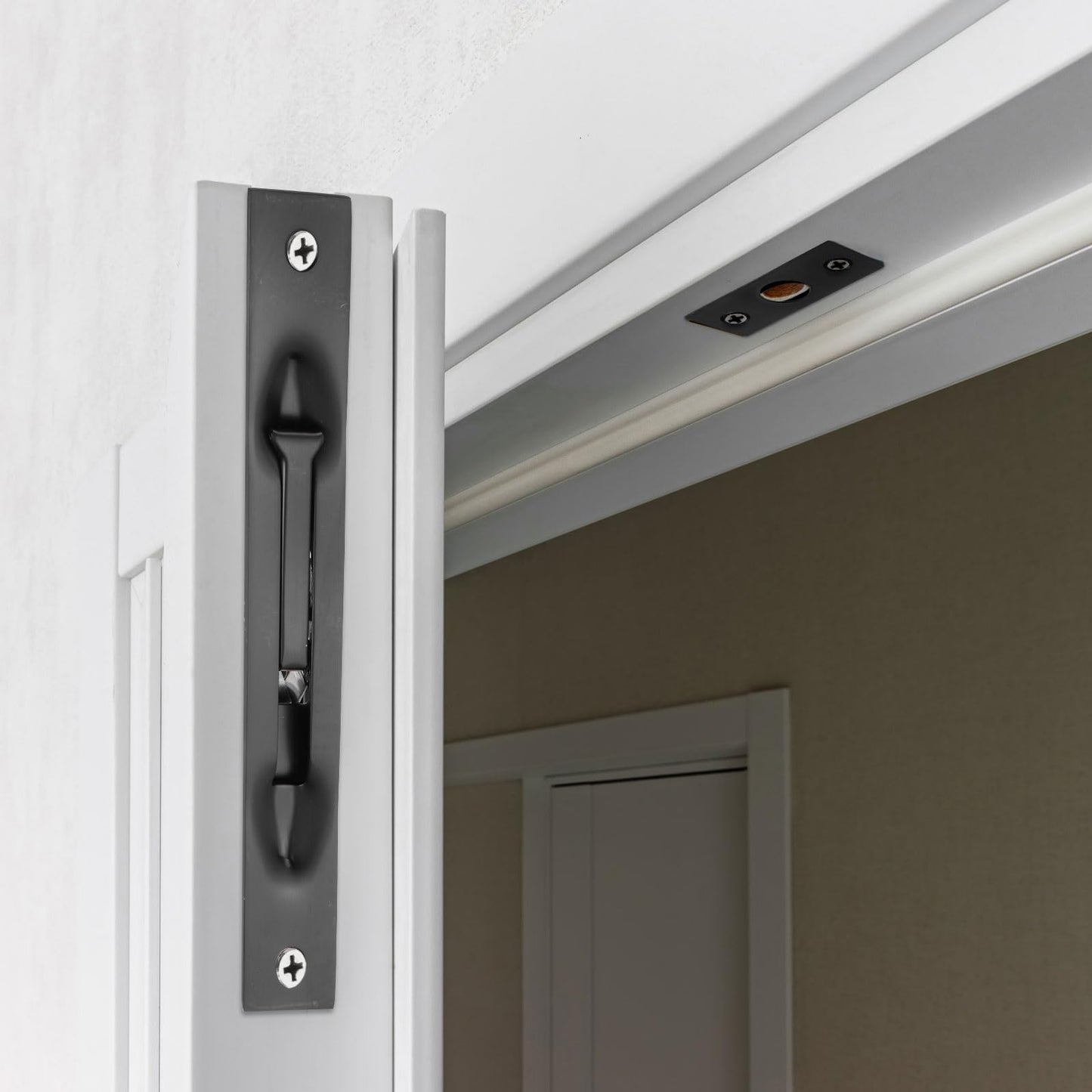 uxcell 2 Pack Extension Flush Bolt with Rod, 8 Inch Stainless Steel Door Flush Bolt Latch Concealed Security Door Lock for Double French Doors, Composite, Wood Doors, Silver