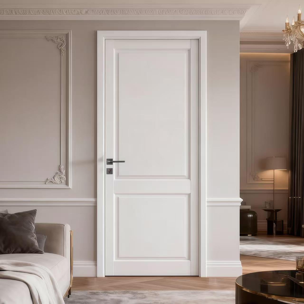 LetLuck 30"x 80" French Door Panels with a 2-Panel Design, Ideal for Closets, Storage Rooms, Bathrooms, Offices, and Interior Room Door - Solid Core Composite Material, No Hardware Included
