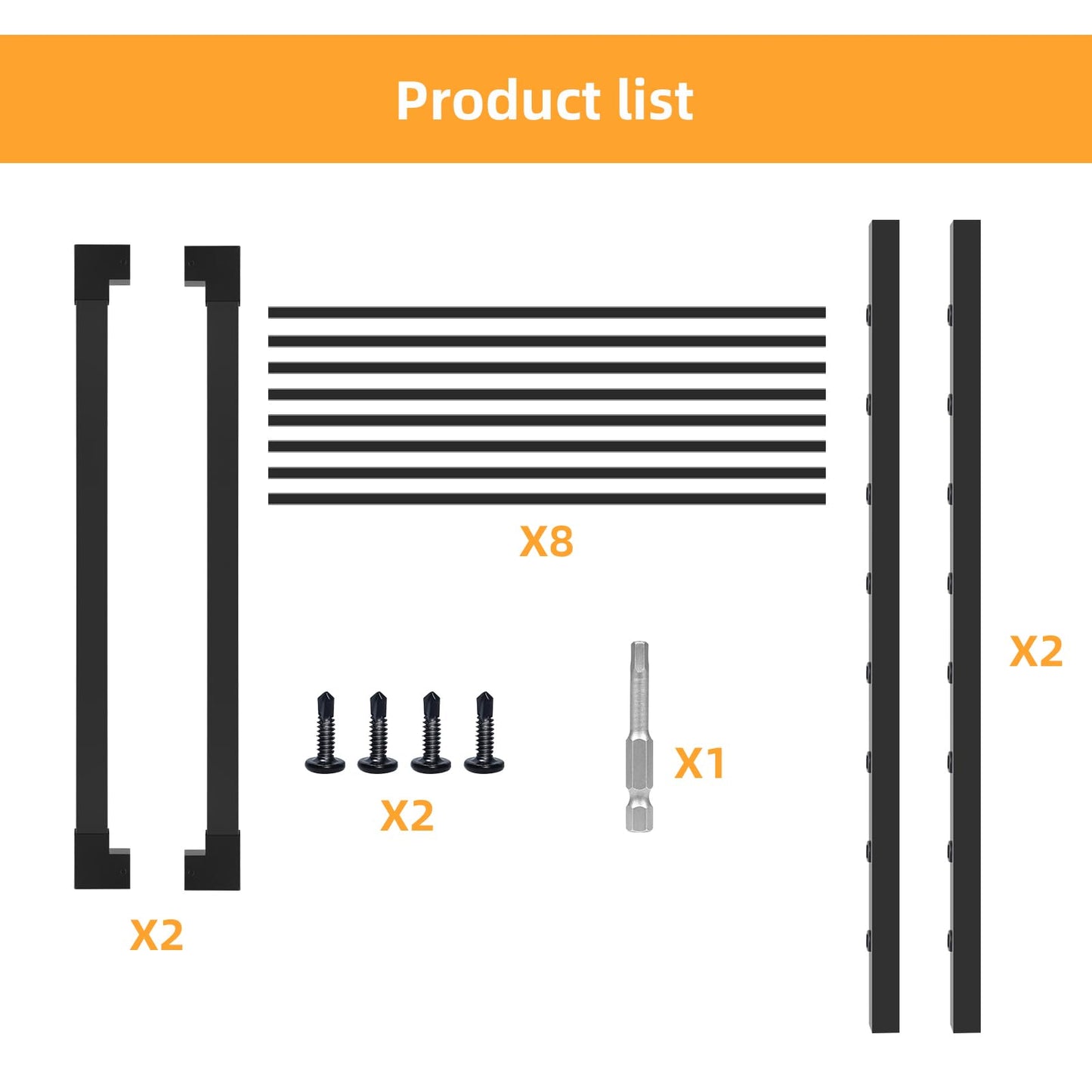 SunCrafts Deck Fence Gate Outdoor, 32''H Gate for 36''H Deck, Black Heavy Duty Steel Anti-Rust Door with Customizable Width (Up to 48"), Metal Gate for Residential, Yard, Patio(No Hinge)