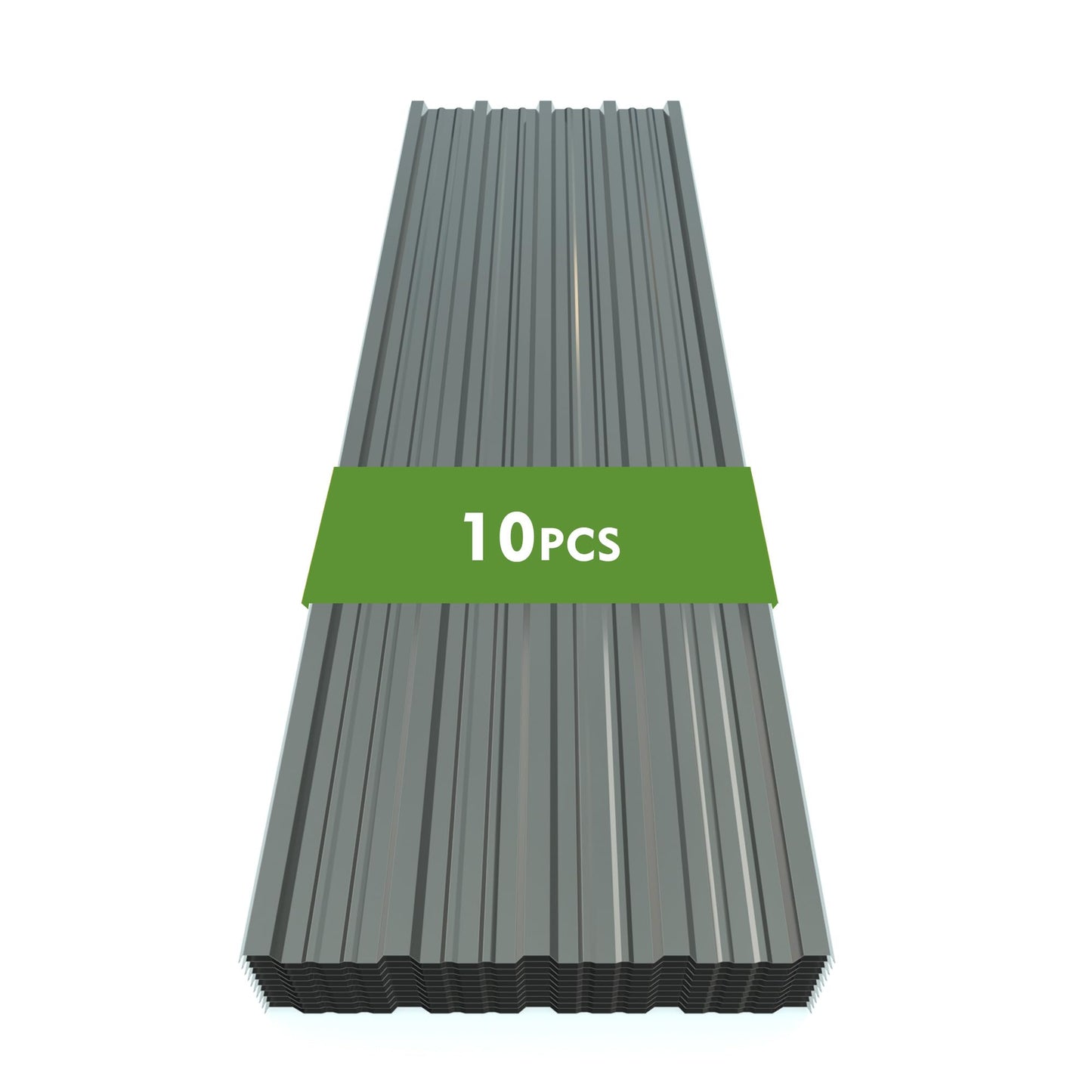 Corrugated Galvanized Steel Roofing Panels, 0.01" Trapezoidal Metal Roof Sheets with Screws, Waterproof UV Rust Resistant Lightweight Weatherproof Panels for Shed Carport