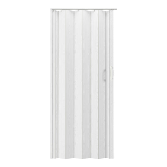 Techni Home Studio Series 48" W x 80" H PVC Foldable Accordion Door, Trimmable, Flexible Single Layer Panels, White Oak