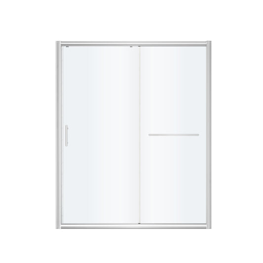 FELYL Frosted Sliding Shower Door 43-48" W x 72" H, Chrome Finish, Single Sliding Door, Framed, 1/4" (6mm) SGCC Tempered Glass, Reversible Installation