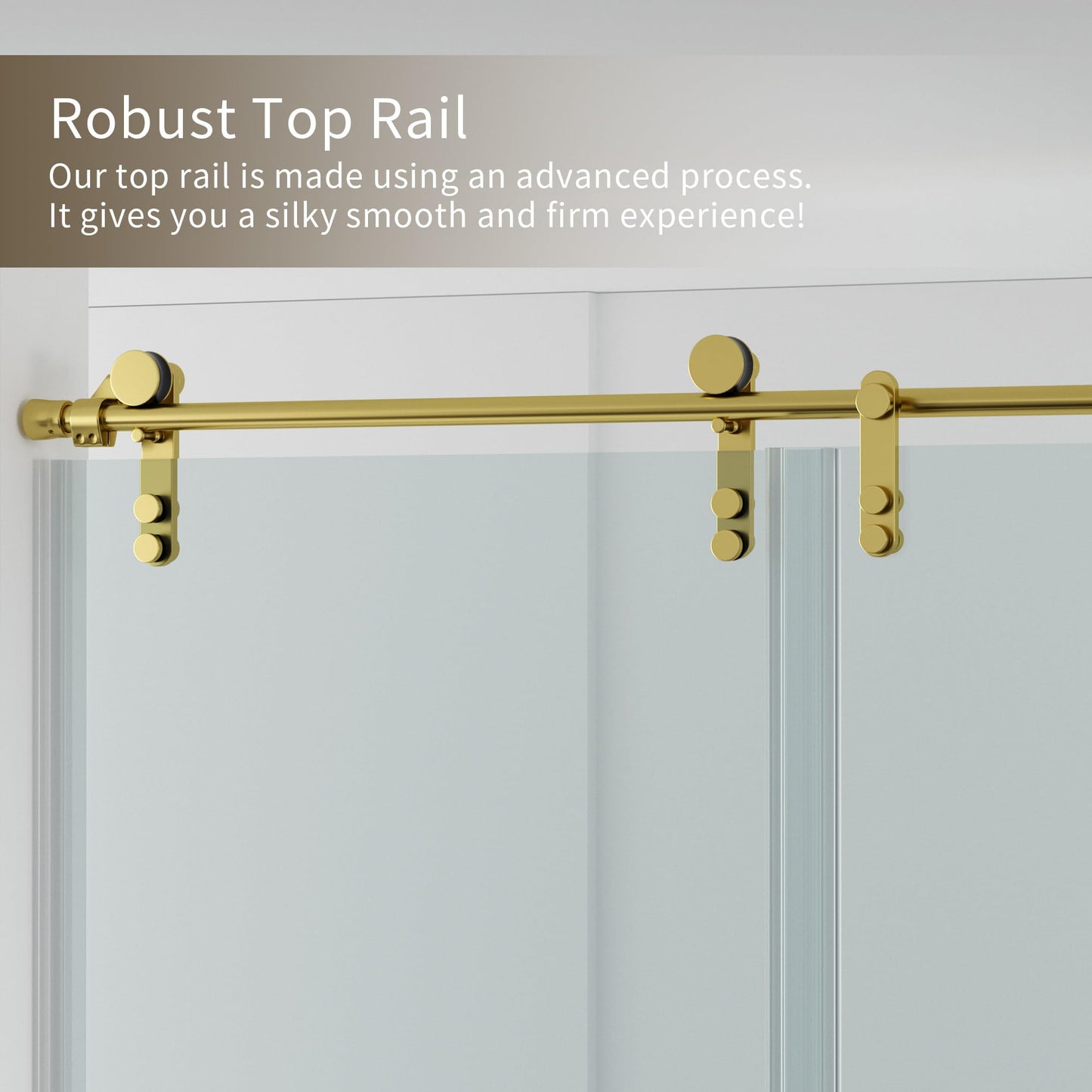 Trumbeak 56-60" W x 76" H Frameless Shower Door,Sliding Shower Door with 5/16"(8mm) Clear SGCC Tempered Glass,Glass Shower Door w/Seal Strip Parts and Handle,Stainless Steel Hardware,Gold