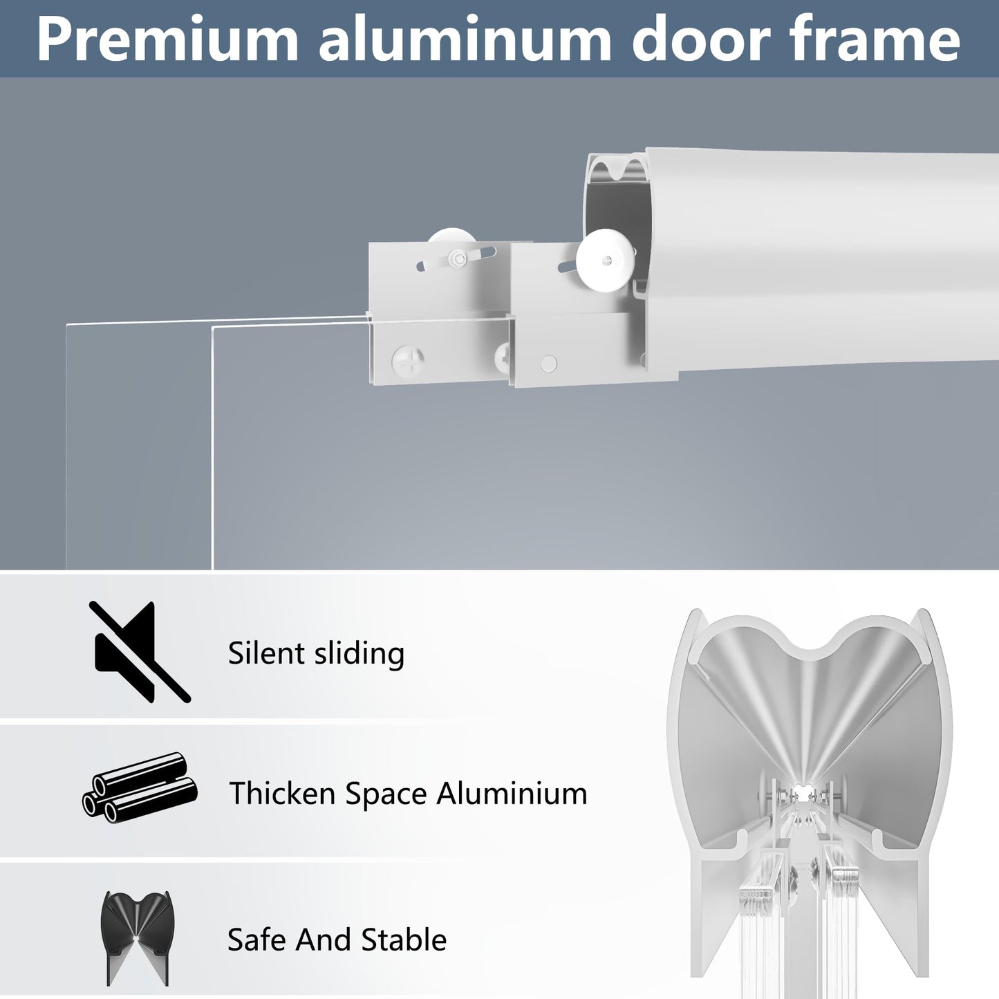 Trumbeak Double Sliding 44-48" W×72" H Shower Door,Semi-Frameless Sliding Glass Shower Door with 1/4''(6mm) Clear SGCC Tempered Glass,for Walk-in Shower Enclosure,Brushed Silvery