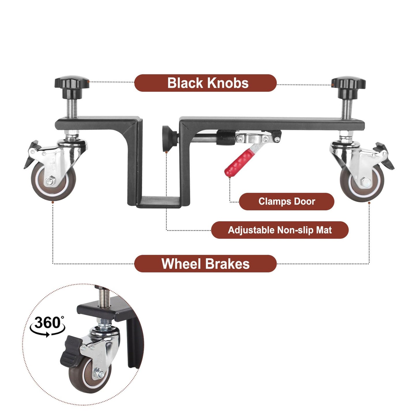 2PCS Door Dolly Holds up tp 330LBS-Heavy Duty Door Installation Tool Easy Install for Single Person Door Tools for Doors from 1.18” to 1.97”