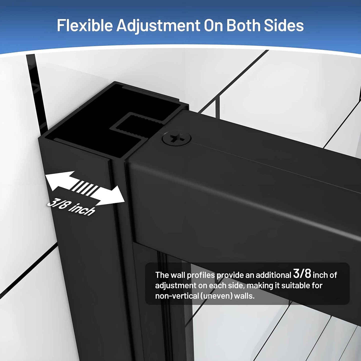 Rodkedc 56-60" W x 71" H Pivot Glass Shower Door,1/4"(6mm) Thick Clear SGCC Tempered Shower Glass Door,Matte Black Shower Door,Reversible Installation