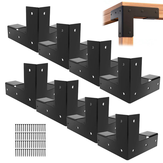 DEWHONETE 8pcs Workbench Brackets Kit 2x4 Corner Brackets for DIY Work Bench Table Woodworking Workshop Shelves for Actual 1.5"x3.5" Wood