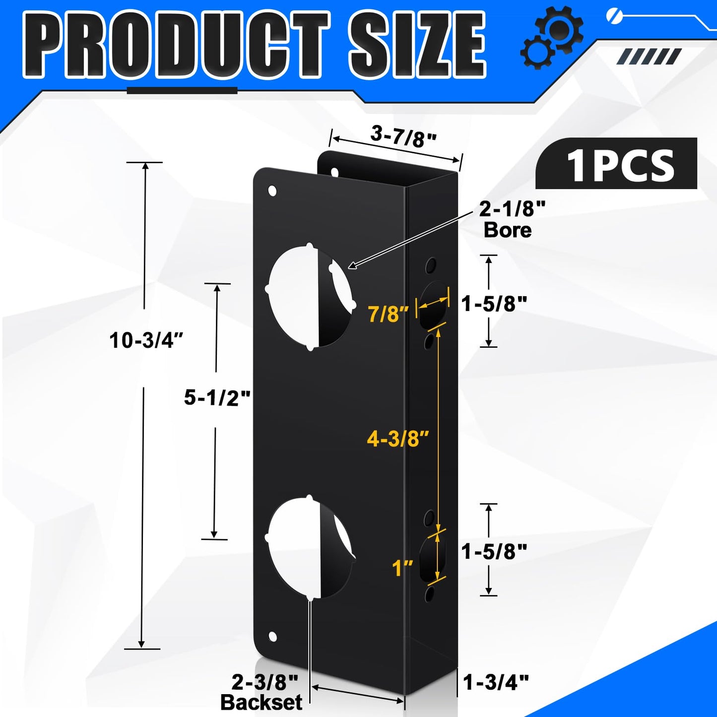Ferraycle 1 Piece Stainless Steel Door Reinforcement Plate for 1-3/4" Thick Doors Deep Bronze Lock with Screws Reinforce and Repair Door Jamb Reinforcement for Home Bedroom