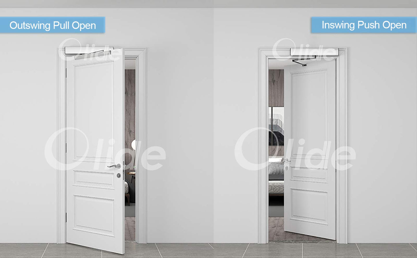 Olideauto Olide120B Residential Handicap Door Opener with 2pcs Stainless Steel Wireless Handicap Exit Buttons and 1pcs Receiver