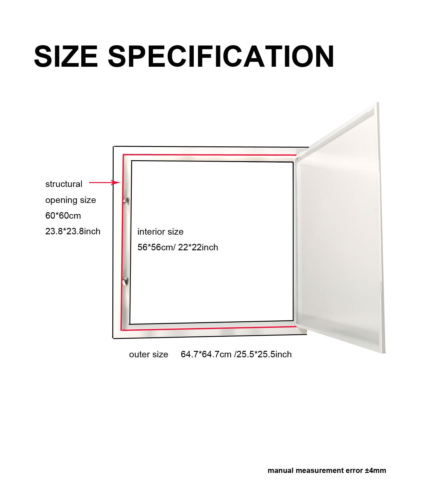 Fengze Metal Thickness 1.2mm Access Panel 24 x 24 Inch Spring Loaded - Strong Steel with Touch Latch No Key Needed