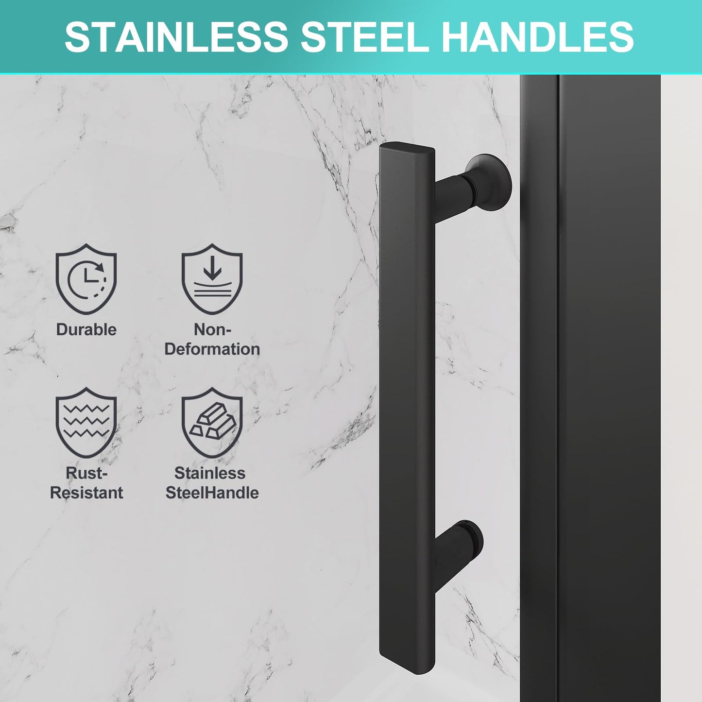 GDGZQD 27-29" W x 72" H Frameless Pivot Shower Door, 1/4" (6mm) Clear SGCC Tempered Glass Shower Door, Pivot Swing Shower Glass Door in Matte Black Finish, Reversible Installation