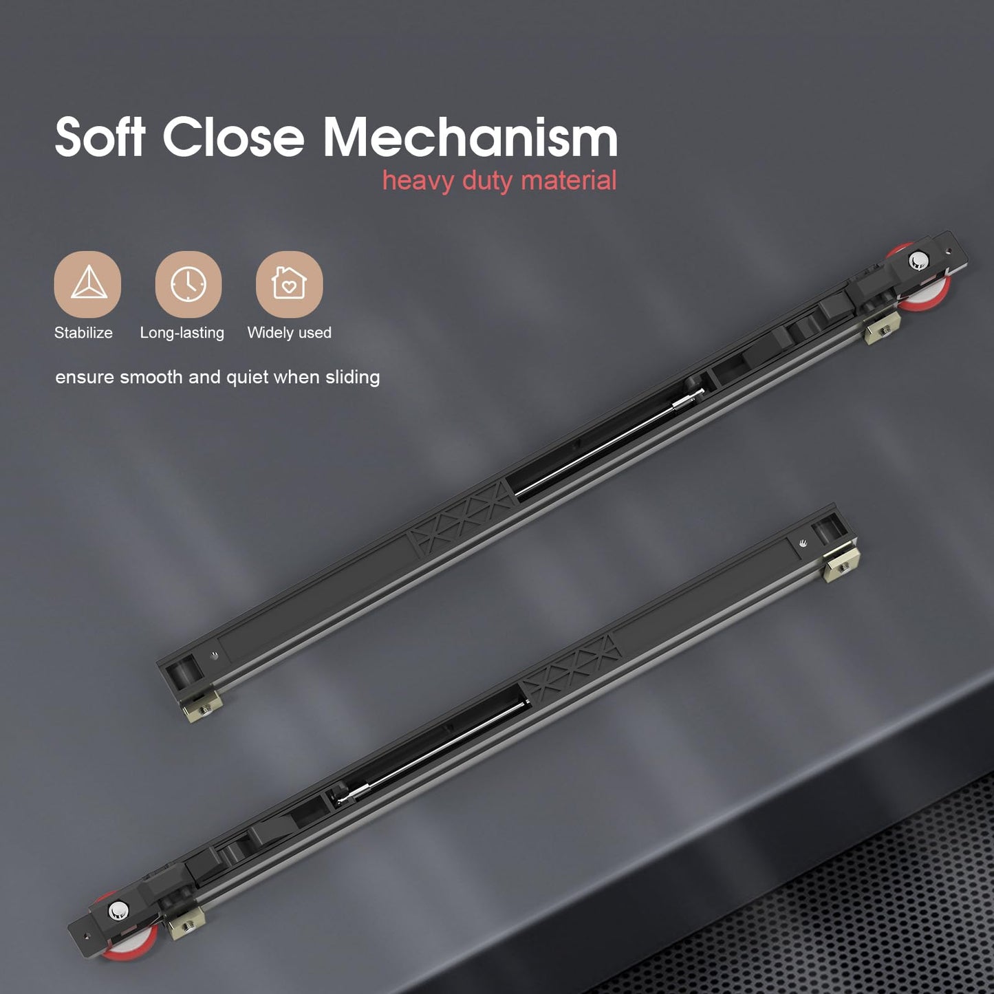 CEAKIAN 38" Concealed Sliding Barn Door Hardware Kit with Soft Close Mechanism for 30in Passage Opening, Hidden Aluminum Track System, Wall Mount for Interior Wooden Door (NO Door)