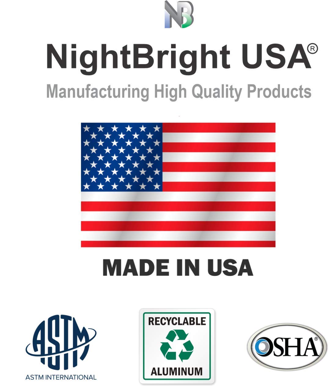 Photoluminescent Exit Sign Red W/Holes and Hardware - Aluminum - UL 924 Code Approved/IBC/NFPA 101) Made in USA | NightBright USA Part Number ULR-050-HH