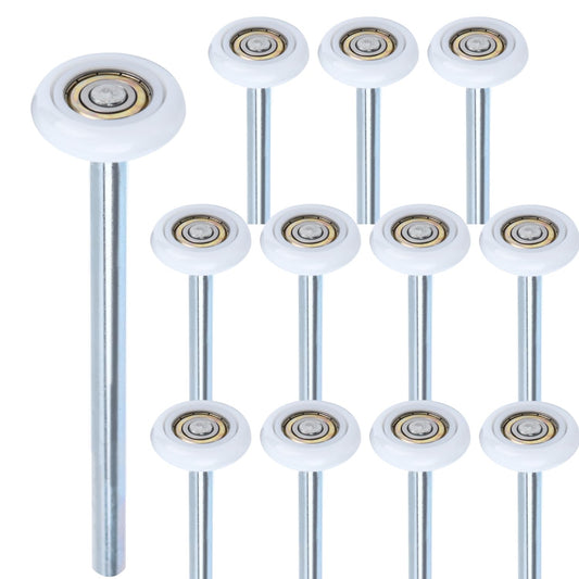 12 Pack 9'' Stem 2" Modern White Nylon Garage Door Roller, 13 Ball Commercial Grade Door Wheel Quiet/Durable and High Load, Use 6200ZZ Double Seals Precision Bearings