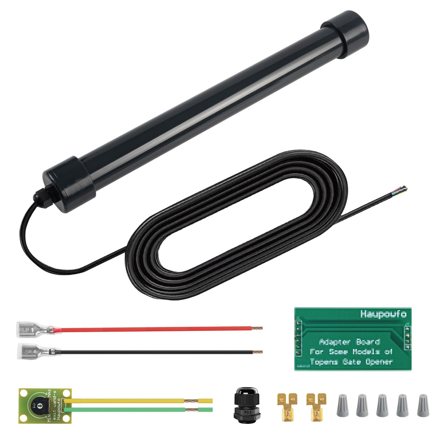 Haupowfo FM138 Universal Driveway Vehicle Exit Wand Sensor Probe Free Exit System with 50 ft. Cable for Swing Slide Gate Opener, Compatible with All Brands of Gate Operator with Exit Open Input