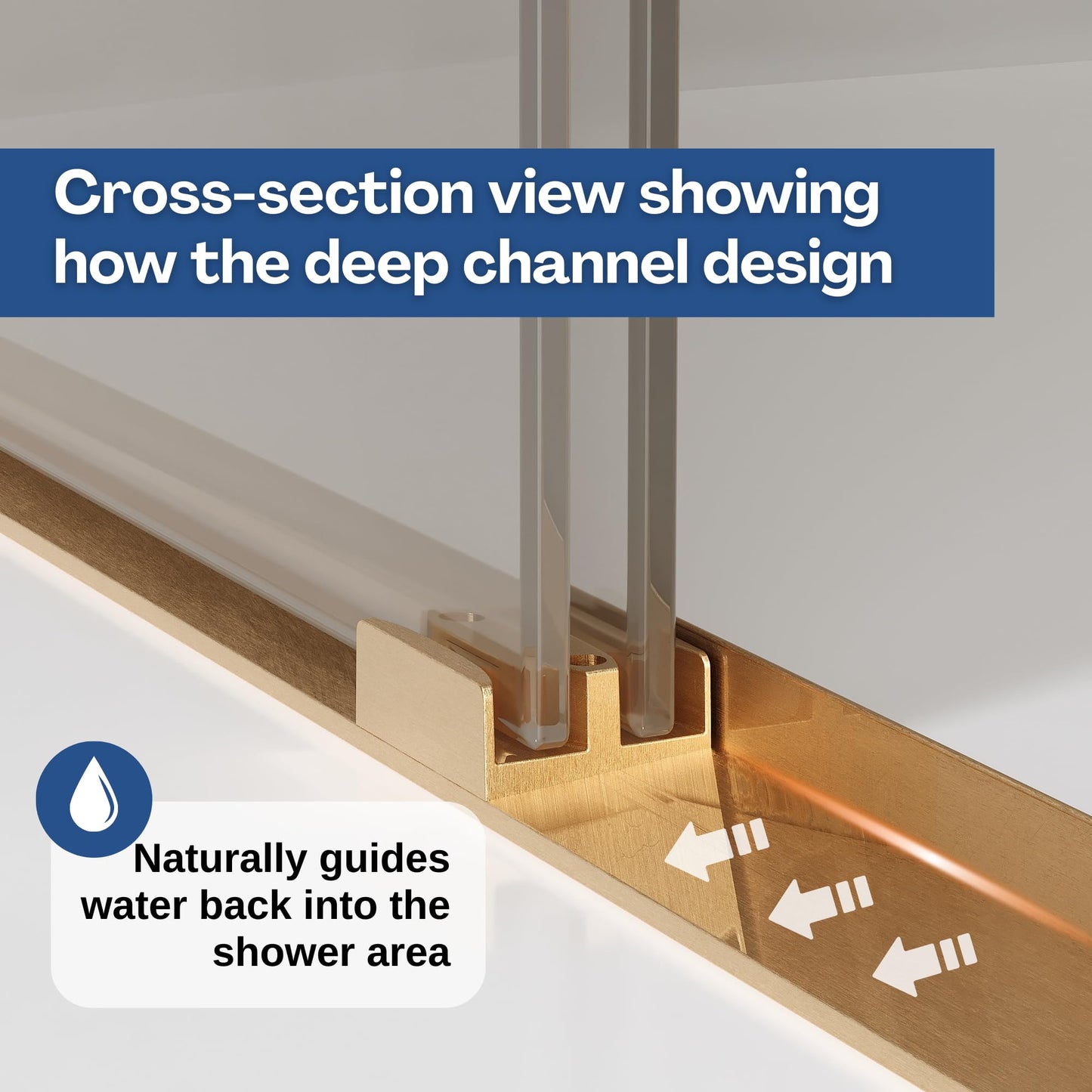 Dyvalis 49-54" W x 76" H Semi-Frameless Double Sliding Shower Door, 1/4" (6mm) SGCC Tempered Clear Glass with Easy-Clean Coating, Bypass Glass Shower Doors, Brushed Gold