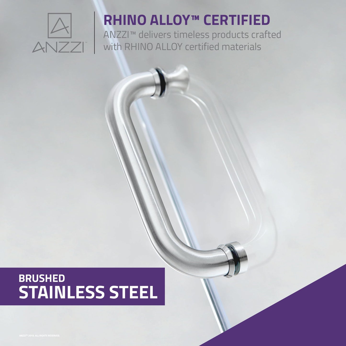 ANZZI Frameless Hinged Shower Door 24 x 70 in, Brushed Nickel, 5/16 in Clear Tempered Deco-Glass, Tsunami Guard, ANSI Certified, Reversible Left or Right Install Fellow Series | SD-AZ09-01BN