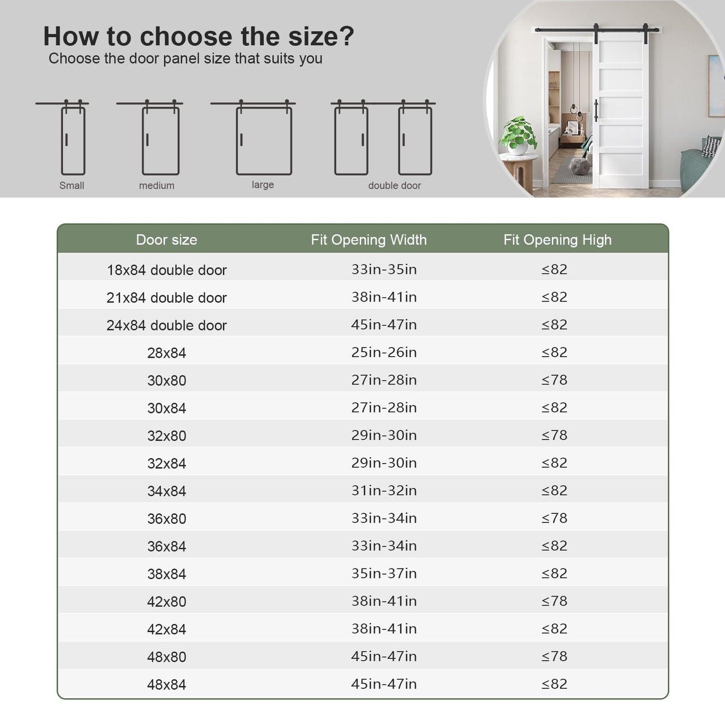 Fredbeck 42x84 inch White Barn Door with 7FT Sliding Door Hardware Kit Included & Handle,MDF,Solid PVC Surface,DIY Assembly,5-Panel,Fit 38in-41in Opening