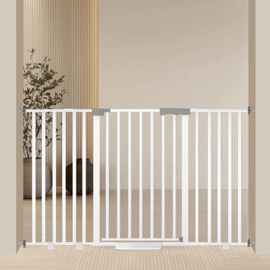 Amibud Extra Wide Baby Gate Fits 30-63 Inch Wide Opening, Toddler Pet Gate for Stairs Doorways Hallways Indoor, Walk Thru Large Long Dog Gates Pressure Mounted Black