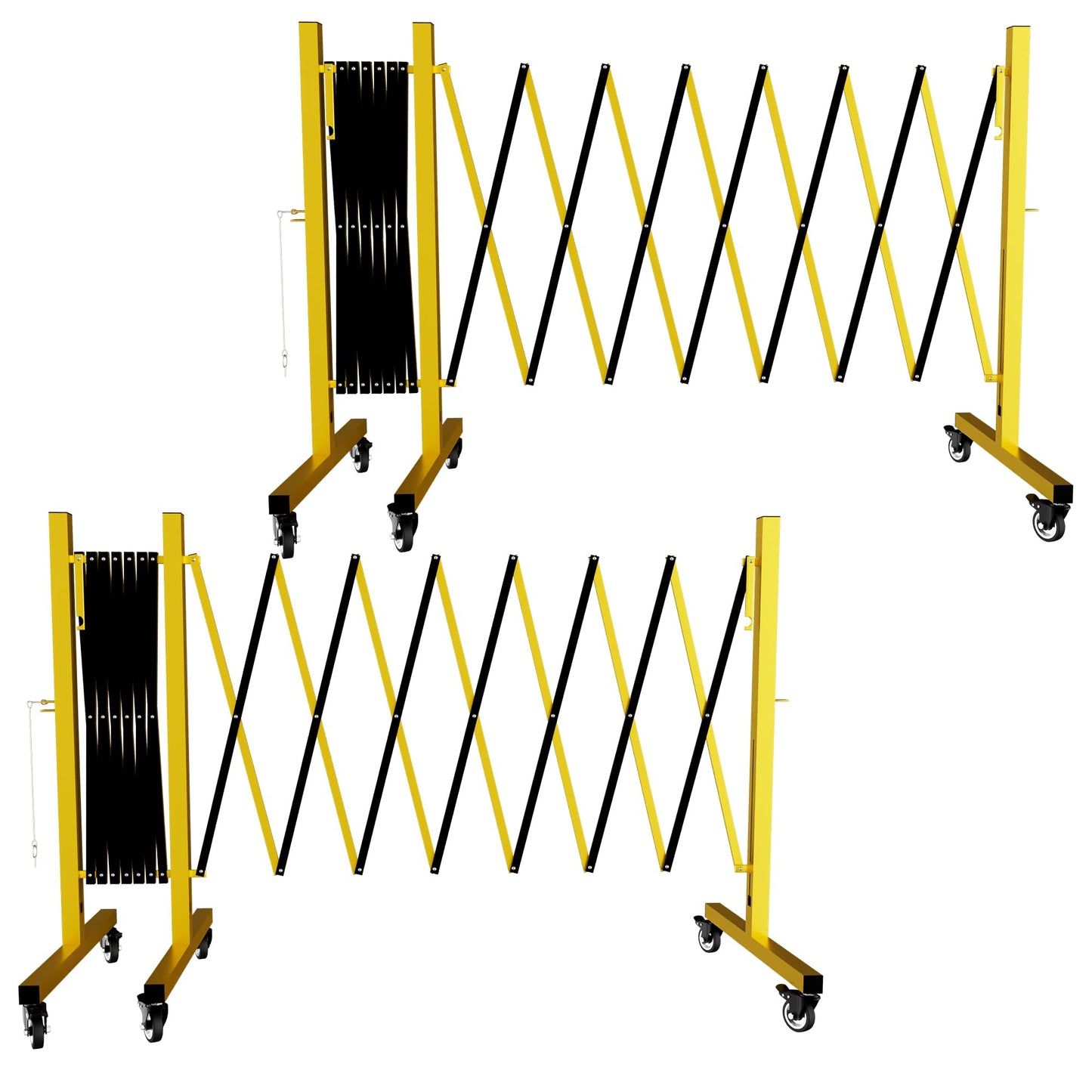 Industrial Expandable Barricade,Folding Security Gate Safety Barricade with Casters,Mobile Barrier Gate Outdoor,Adjustable Traffic Fence for Road Construction, Traffic Control,Pool (11FT)