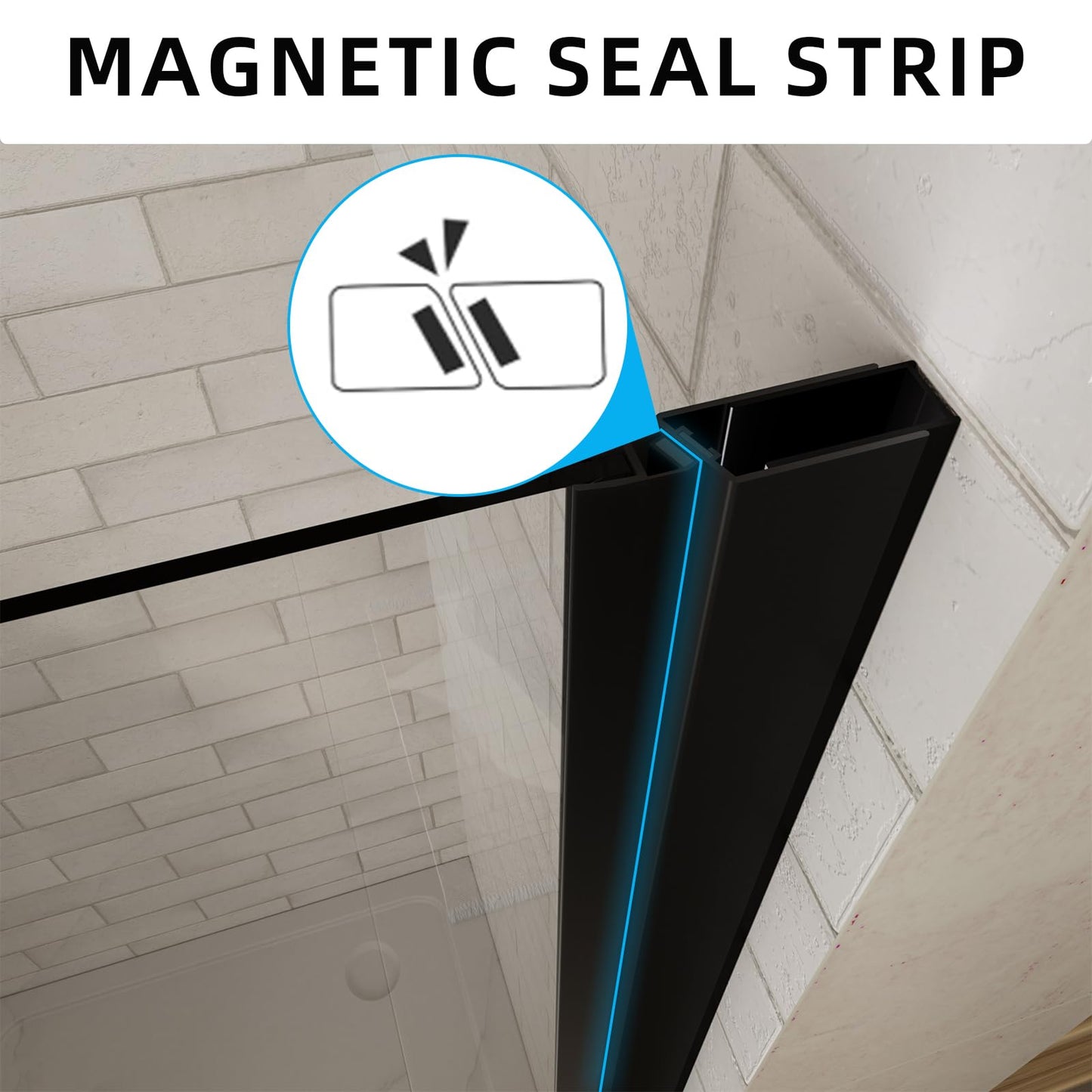 Royal Guard 24"-25.4" W x 72" H Frameless Pivot Shower Door,Swing Shower Glass Doors with 1/4"(6mm) Clear SGCC Tempered Glass,Reversible Installtion,Matte Black