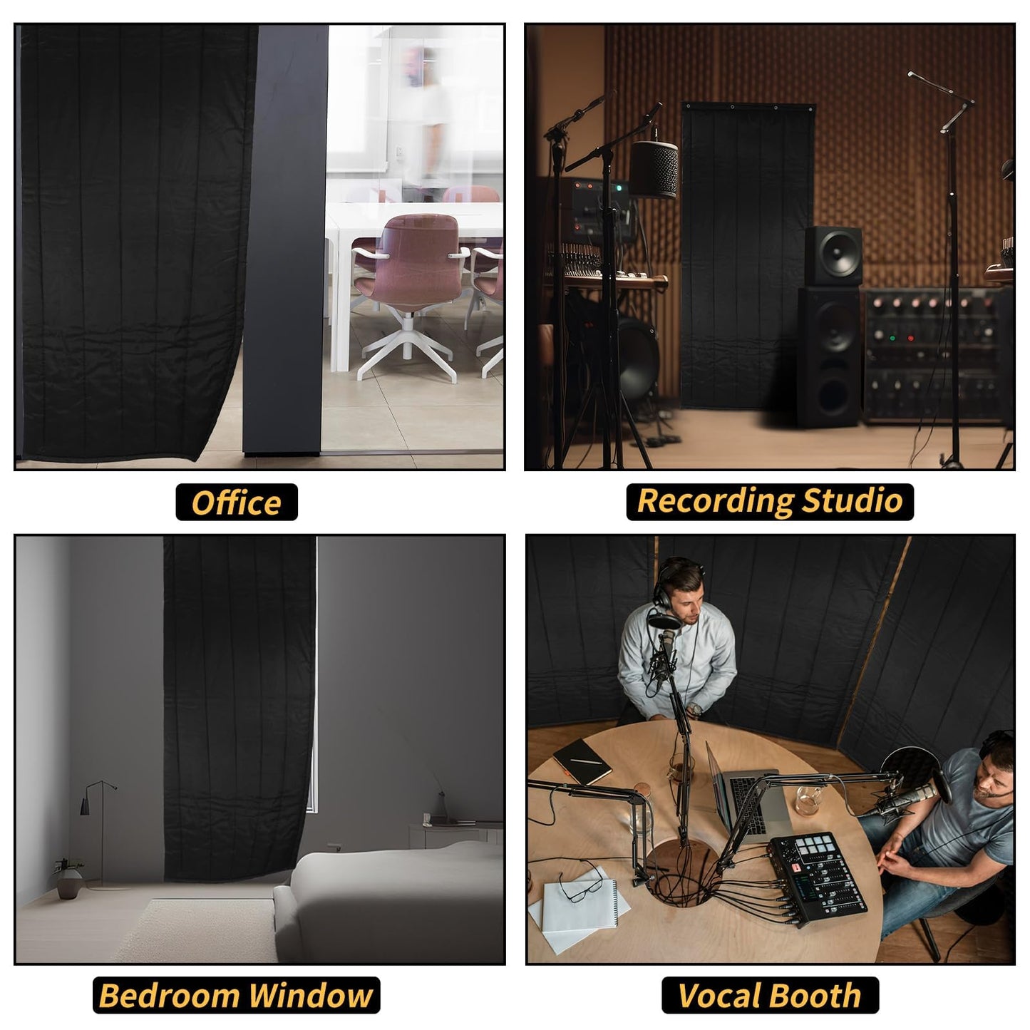 TroyStudio Thick Door Soundproofing Blanket, 41.5 x 86.6 x 0.8 inches Heavy Window Sound Barrier Sheet, Home Acoustic Dampening Curtain Divider, Wall Noise Blocker for Bedroom Music Recording Studio