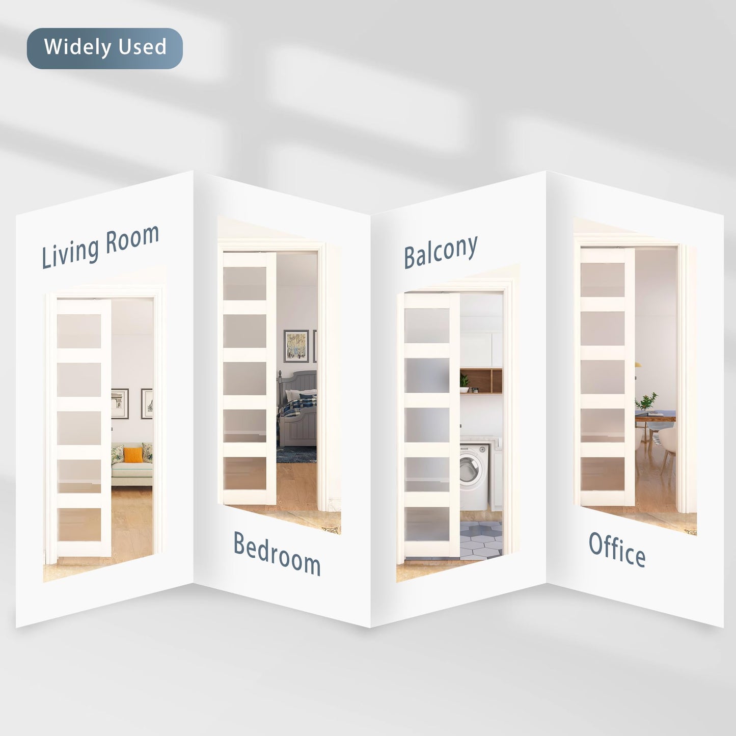 JUBEST 6FT Commercial Grade Pocket Door Hardware and Track Set with Soft Close Mechanism, Sliding Door Hardware for Door Wide 24"-36", Durable and Smoothly, Easy to Install