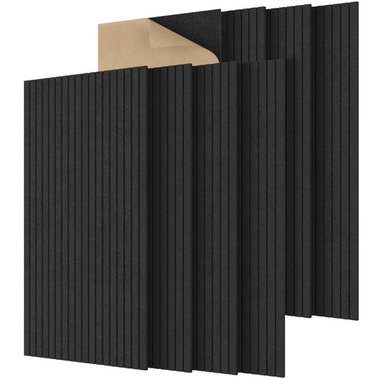 TONOR 8 Pack Large Acoustic Panels,47.2" X 23.6" X 0.35" Acoustical Wall Panel, Self-Adhesive Sound Proof Panels, Decorative Soundproof Wall Panels for Echo Absorption for Home Studio Office, Black