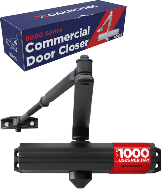 Commercial Heavy Duty Automatic Door Closer, ADA UL Grade 1 Listed Self Closing Door Hinges, Door Closers Commercial High Traffic, Auto Door Closer, Hydraulic Spring Soft Close - Black