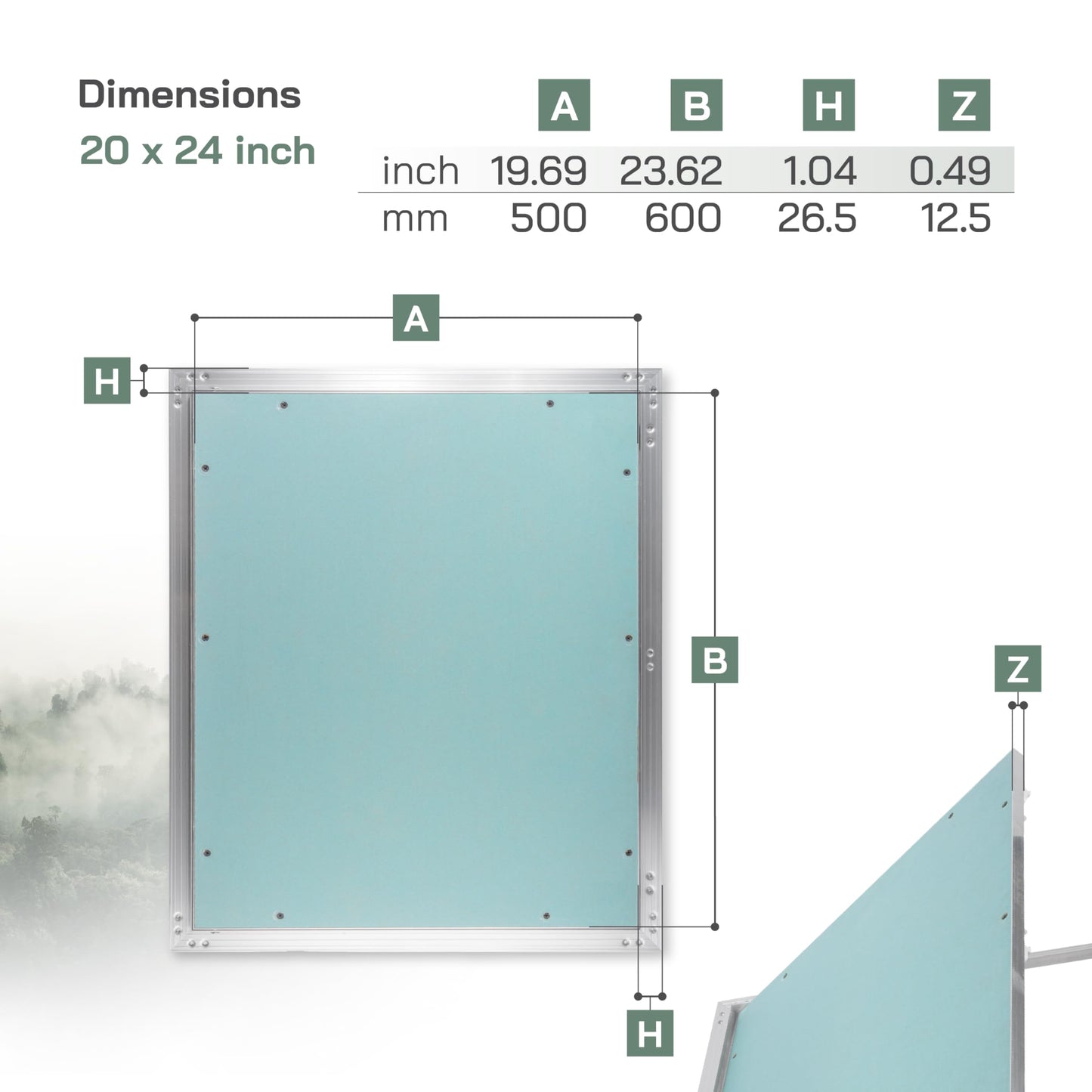 Vent Systems 20" x 24" Inch Access Panel - Drywall, Wall, Electrical, Plumbing Cover Plate - Ceiling, Wall Mount Drywall Access Panel - Metal Crawl Space Door for Home, Garage, Basement, Attic