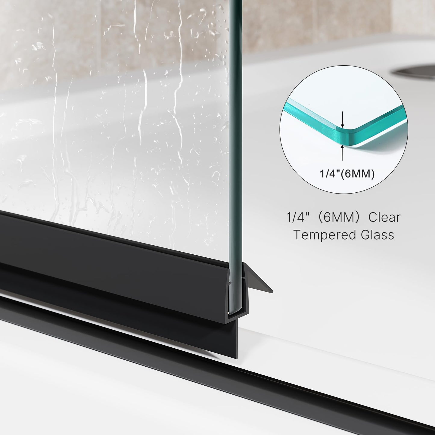 Bifold Shower Door 32" W x 72" H, UCALAFEE Glass Shower Door with 1/4" (6mm) Clear SGCC Tempered Glass, Easy-Clean & Anti-Fog Coating, Waterproof Seal for Bathroom Walk-in Shower, Matte Black