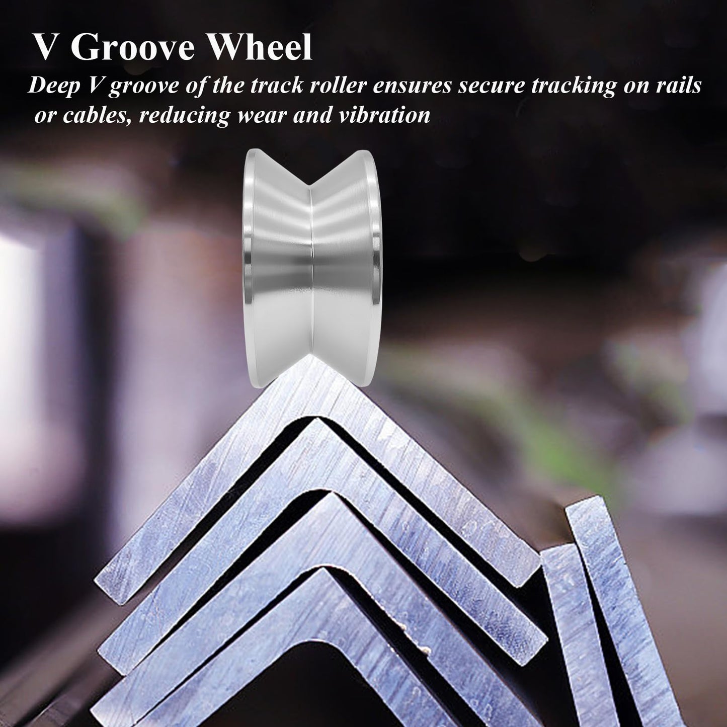 Sliding Gate Wheel Stainless Steel V Groove Wheel Heavy Duty Conveyor Rollers Industrial Caster Ball Bearing Pulley Rolling Gate Hardware Kit for Garage Door Machinery