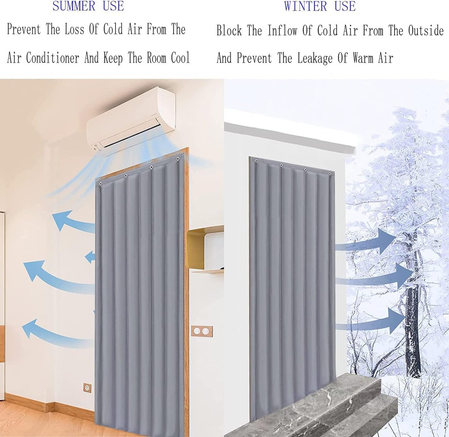 WWWHZGYS Thermal Insulated Door Curtain, Door Blanket for Winter,Sound Proofing Noise Reduction Waterproof Warm Living Room Patio Curtain, Oxford Fabric(W35.43*H82.68 in/90 * 210cm)