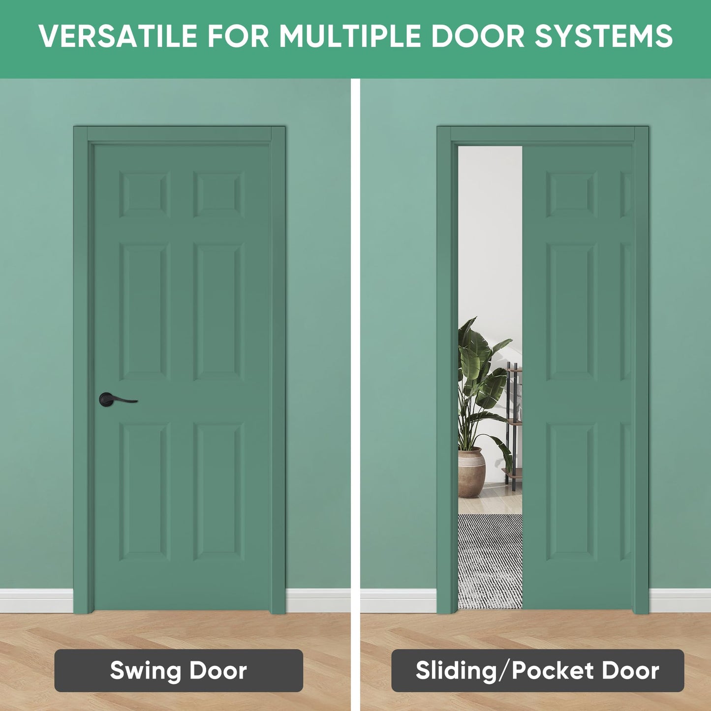 BARNSMITH 30x80 in Raised 6-Panel Textured White Primed Molded Door Slab, Classic Style Paintable Hollow Core Interior Door Panel, for Pocket, Swing, Sliding Door, Durable and Lightweight
