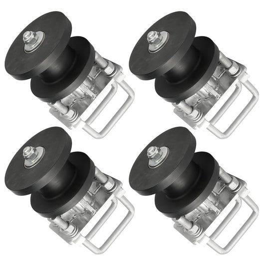 Pubotlu 4 Pack Sliding Gate Rollers， Nylon Cantilever Rollers 2" Gate Frames, 4" Square Post Chain Link Fence Parts, Cantilevered Rail Fence Gate Kit，Sliding Gate Kit Hardware