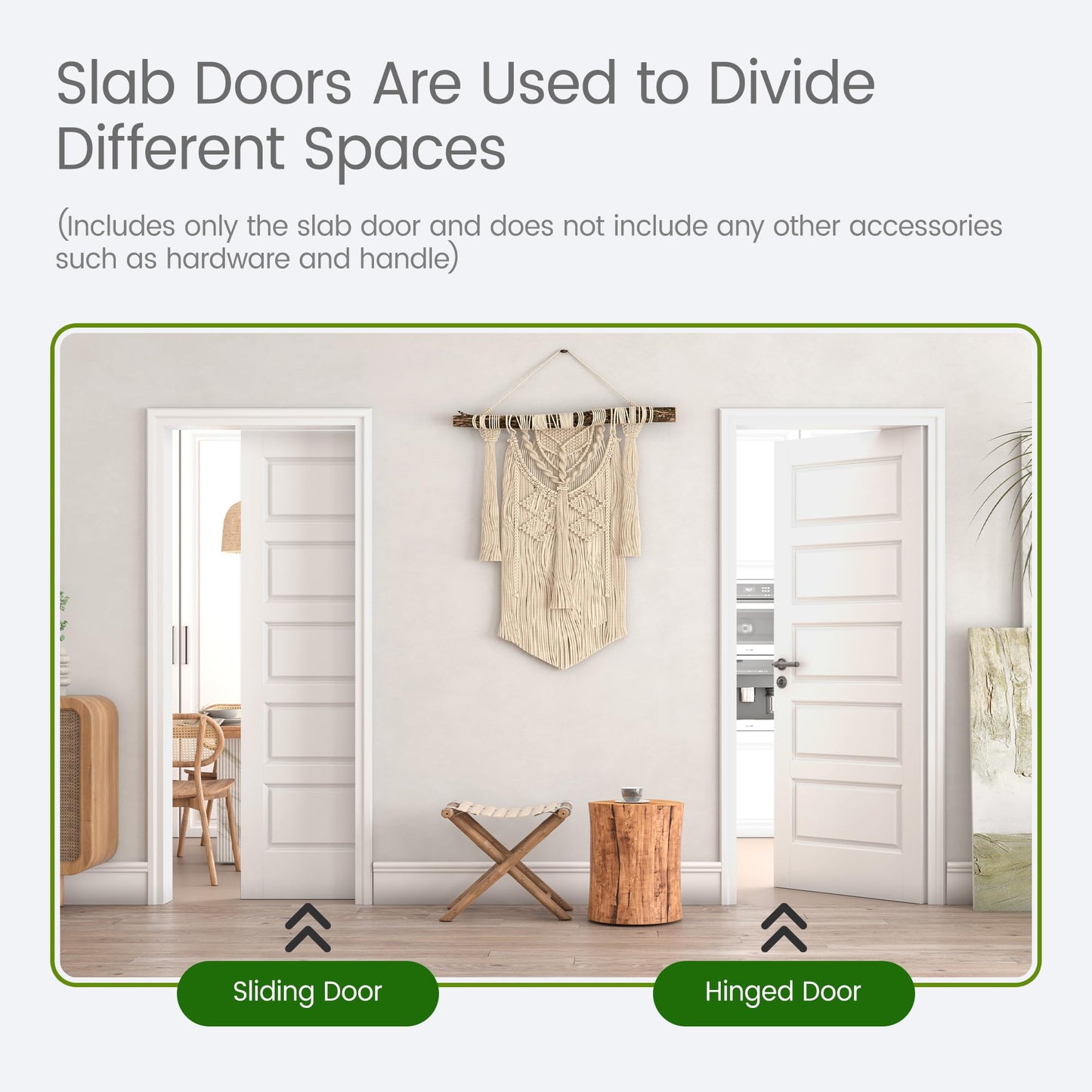 OHTOMO 24"x 80" 5-Panel Interior Door, Solid Core with MDF Door Slab, White Primed, Without Frame and Hardware Kit, for Pantry Closet Laundry Room Bedroom