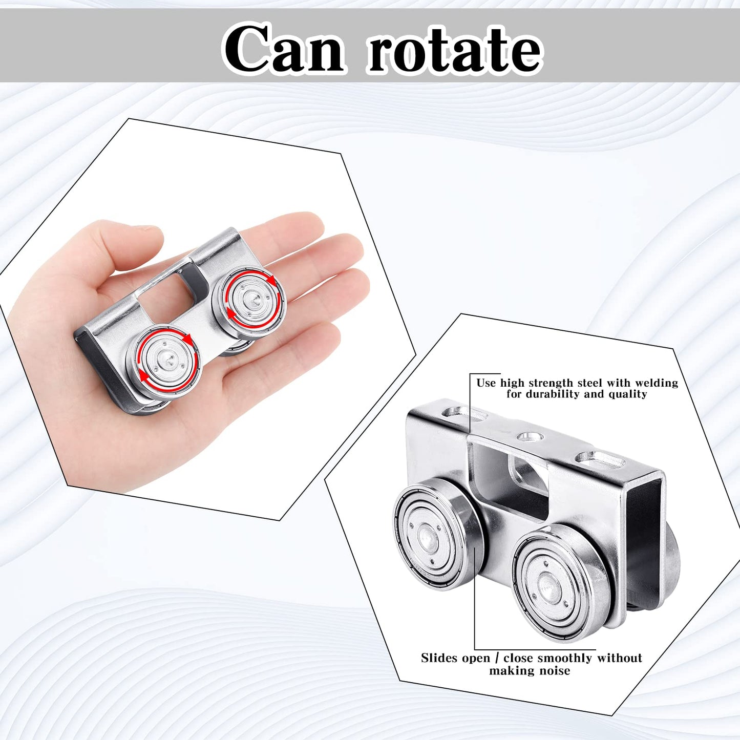 Tudomro 8 Pcs 4 Wheel Trolley Assembly Silent Light Duty Trolley Electric Hoist Installation Roller for All 1-5/8 Electric Hoist for Taller Strut Channel