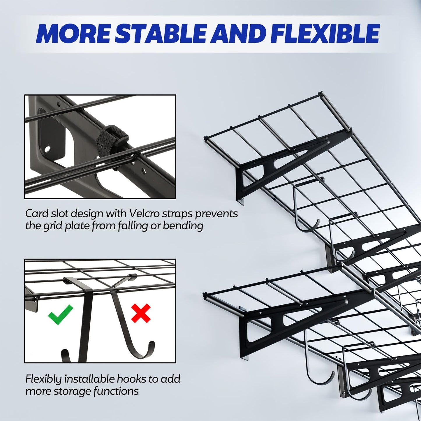 FAHKNS 2-Pack Heavy-Duty Carbon Steel Garage Wall Shelving, 1x6ft Wall Shelves, 600lbs Load Capacity, 72 inch Floating Shelf for Shop Shed Garage, Kitchen, Laundry Room