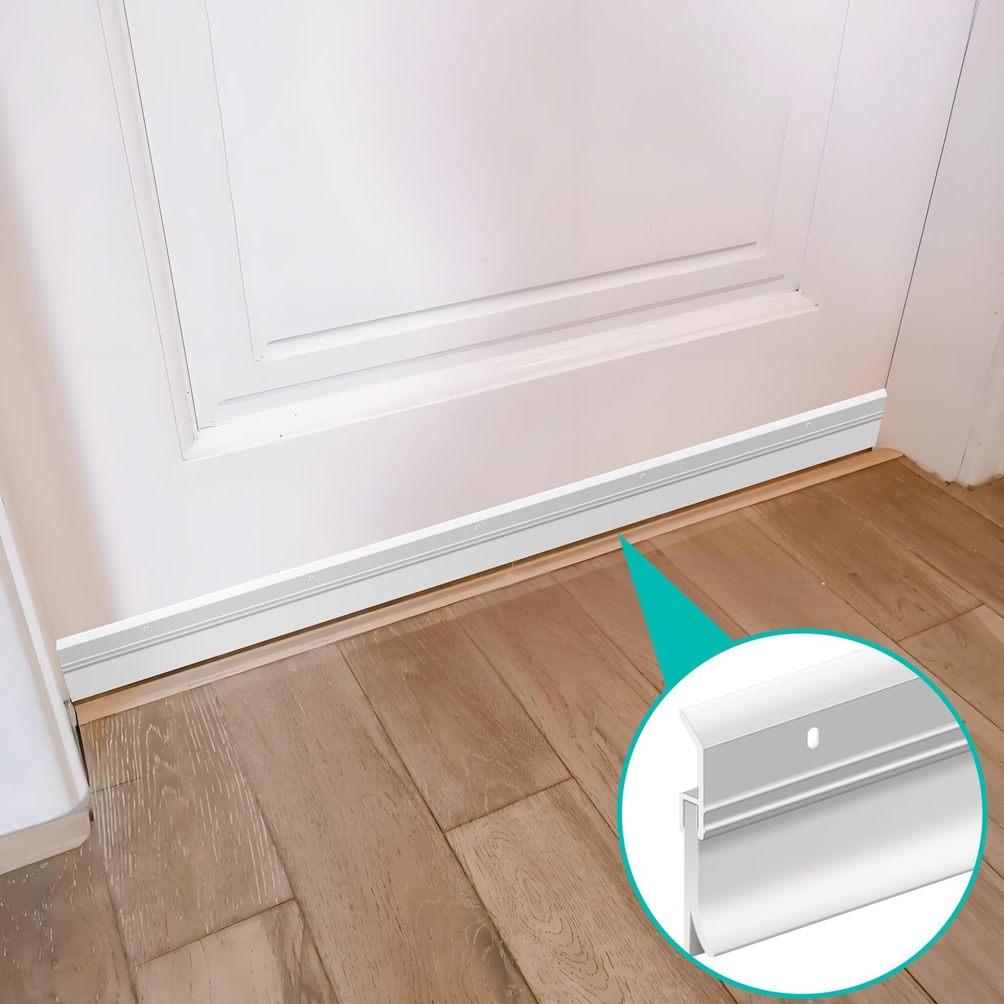 Aluminum Door Rubber Sweep 36 Inch – Heavy Duty Door Draft Stopper, Weather Stripping Seal Strip for Exterior & Interior Doors, Energy Saving, Noise Reduction, Easy Installation