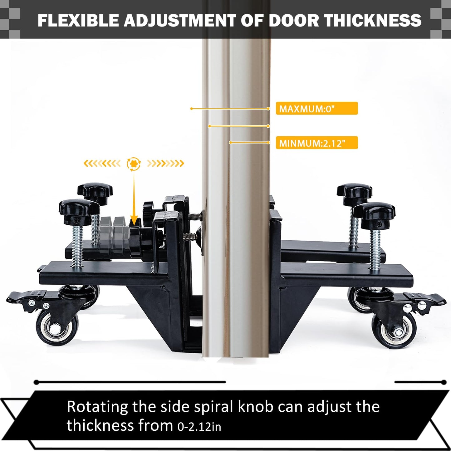 2 PCS Heavy Door Installation Dolly,Door Installation Tool，0-2.12in Door Installation Kit Hold up to 500 lbs，Door Lifter Tool with Rotating for Pre-Hung、Slab and Front Doors