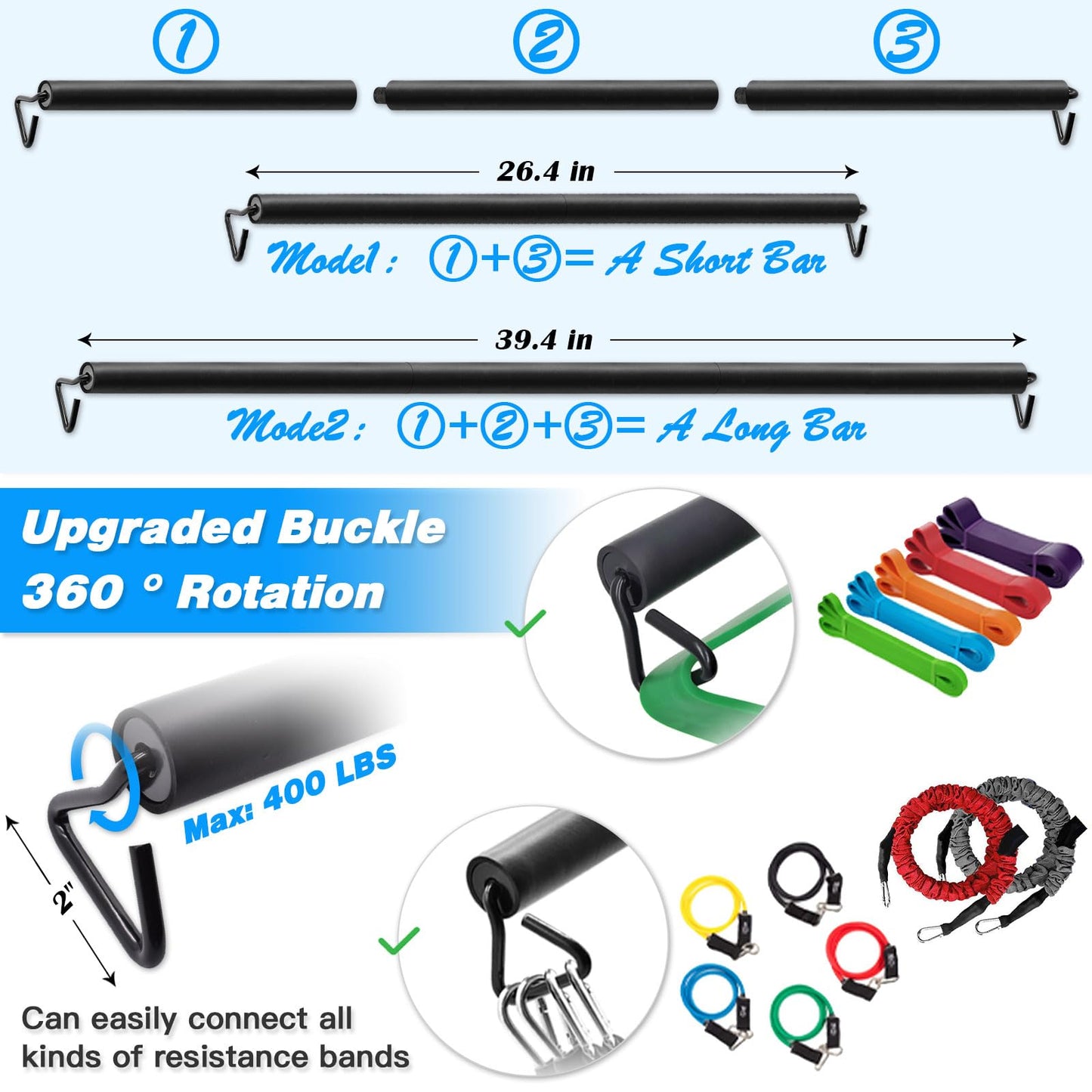 Brebebe Door Anchor Strap for Resistance Bands Exercises, Multi Point Anchor Gym Attachment for Home Fitness, Portable Door Band Resistance Workout Equipment, Easy to Install, Punch-Free, Nail-Free