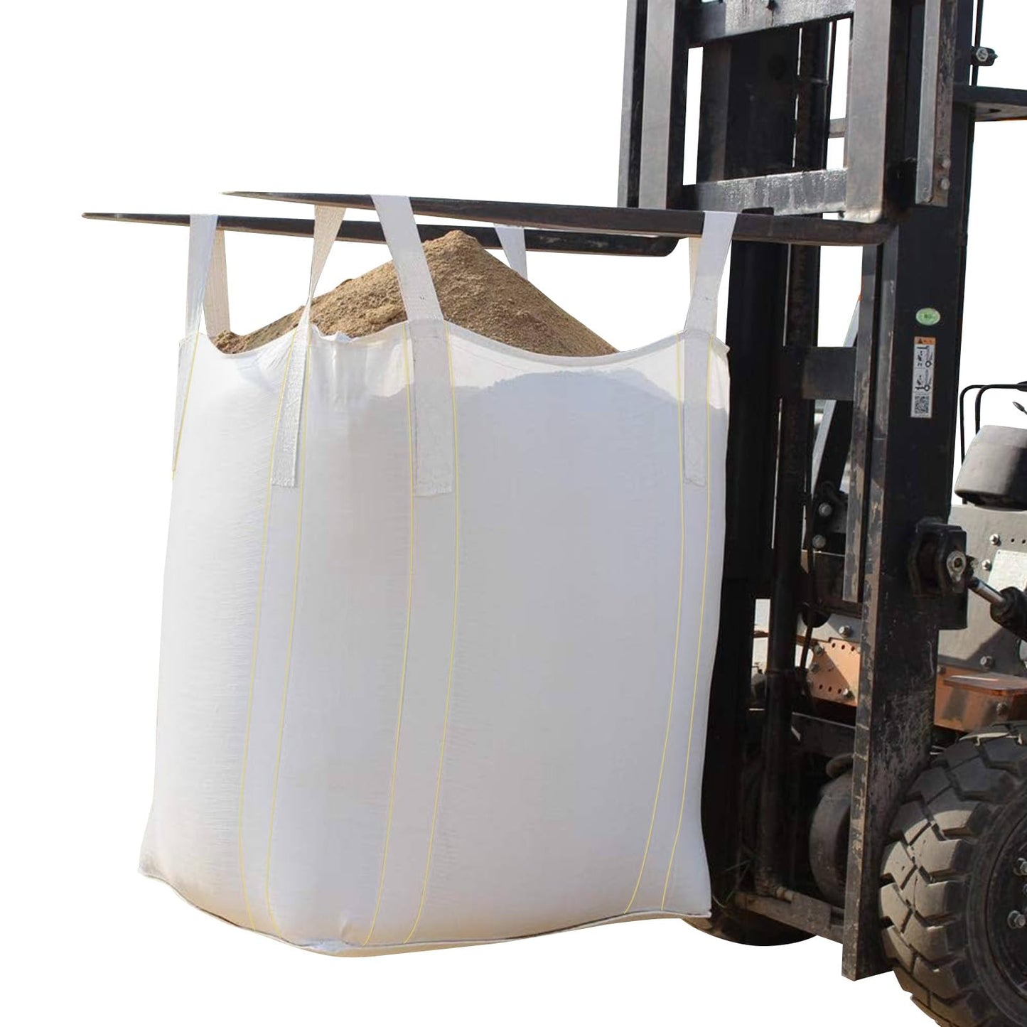 10 Pack FIBC Bulk Bag, Ton Bag, 35"L x 35"W x 43"H, 2200lbs SWL, Duffle Top Flat Bottom Heavy Duty Bulk Bag for Industry Agriculture