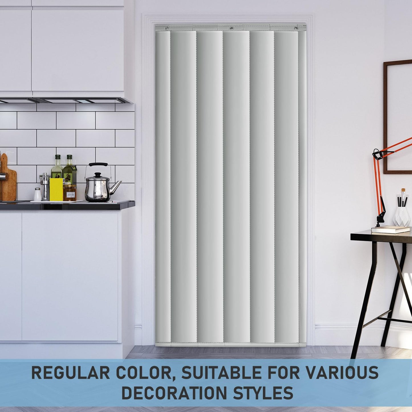 Peryiter Soundproof Blanket Thermal Insulated Door Curtain Thicken Cotton Warm Soundproofing Door Cover Warm Cold Protection for Living Room Garage Front Patio Kitchen(34 x 80 Inches)