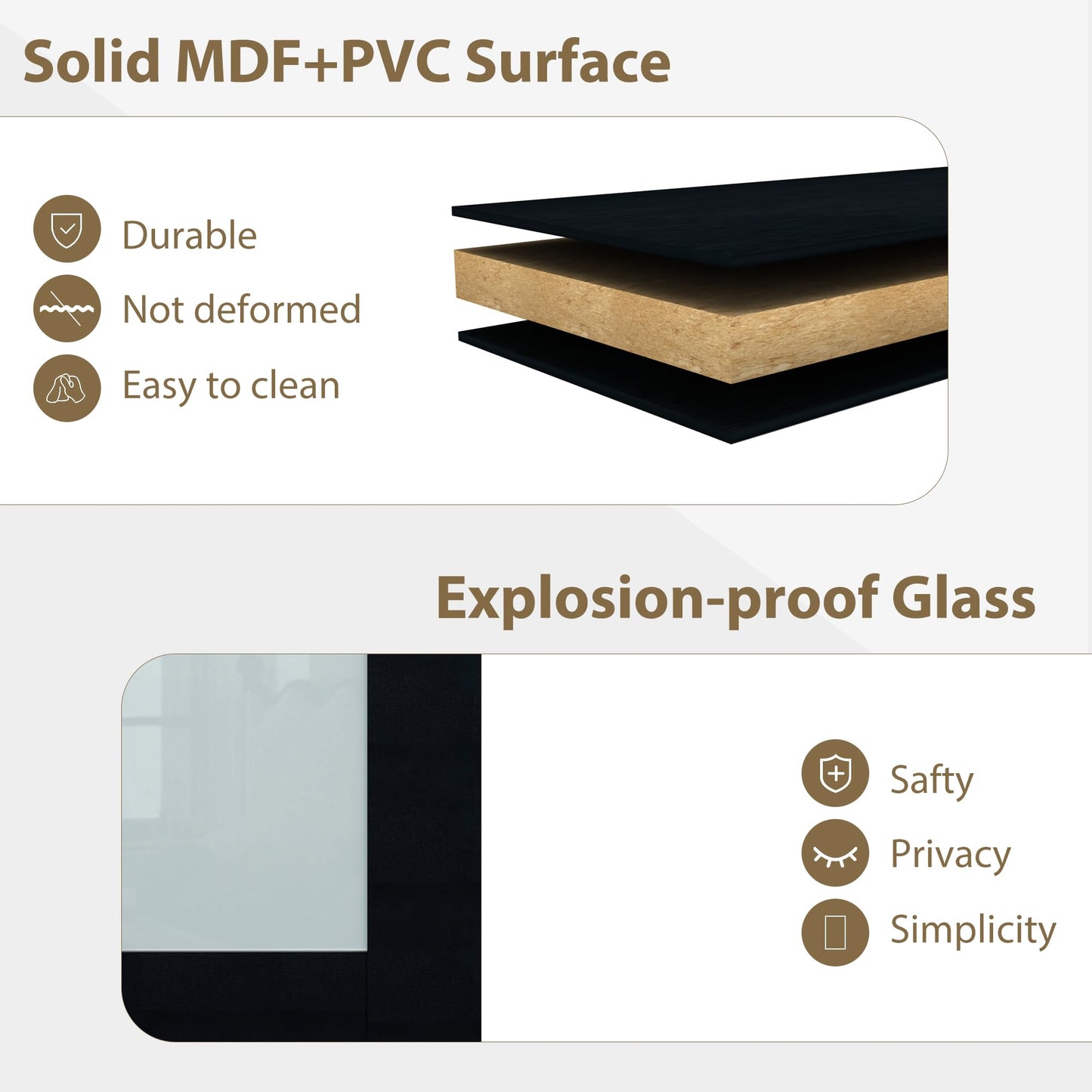 BARNSMITH 48x80 Sliding Closet Door, 5-Panels Preassembled Frosted Glass Door Panel with Hardware Kits & Matching Fascia, MDF Covered with Water-Proof & Anti-Scratch PVC Surface, Black