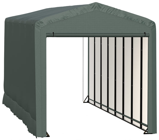 ShelterLogic ShelterTube Garage & Storage Shelter, 14' x 36' x 16' Heavy-Duty Steel Frame Wind and Snow-Load Rated Enclosure, Green