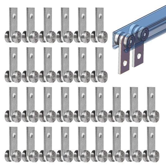 SKTREX 2 Wheel Trolley Assembly Rollers Two Bearing Trolley Assembly for 1-5/8" Wide and All 1-5/8" or Taller Strut Channel 30 pcs