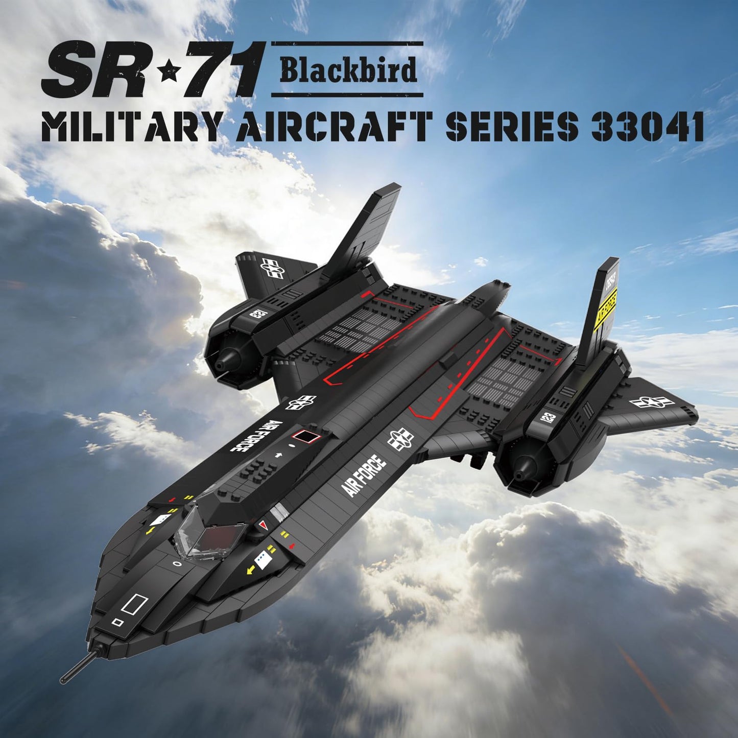Reobrix SR-71 Blackbird Building Set, Military Reconnaissance Aircraft Model Kit, Collectible Aviation Jet for Adults, Home Office Display Decor, Ideal Gifts for Men & Military Fans 14+