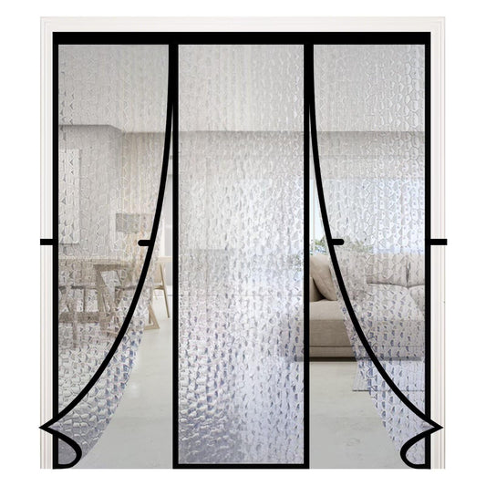 RELIANCER Magnetic Thermal Insulated Double Door Curtain,Waterproof EVA Doors Cover,Fit Doors Size 60"x80",Self-Closing Insulated Doorway Curtain Partition,Temperature Protection Thermal Door Screen