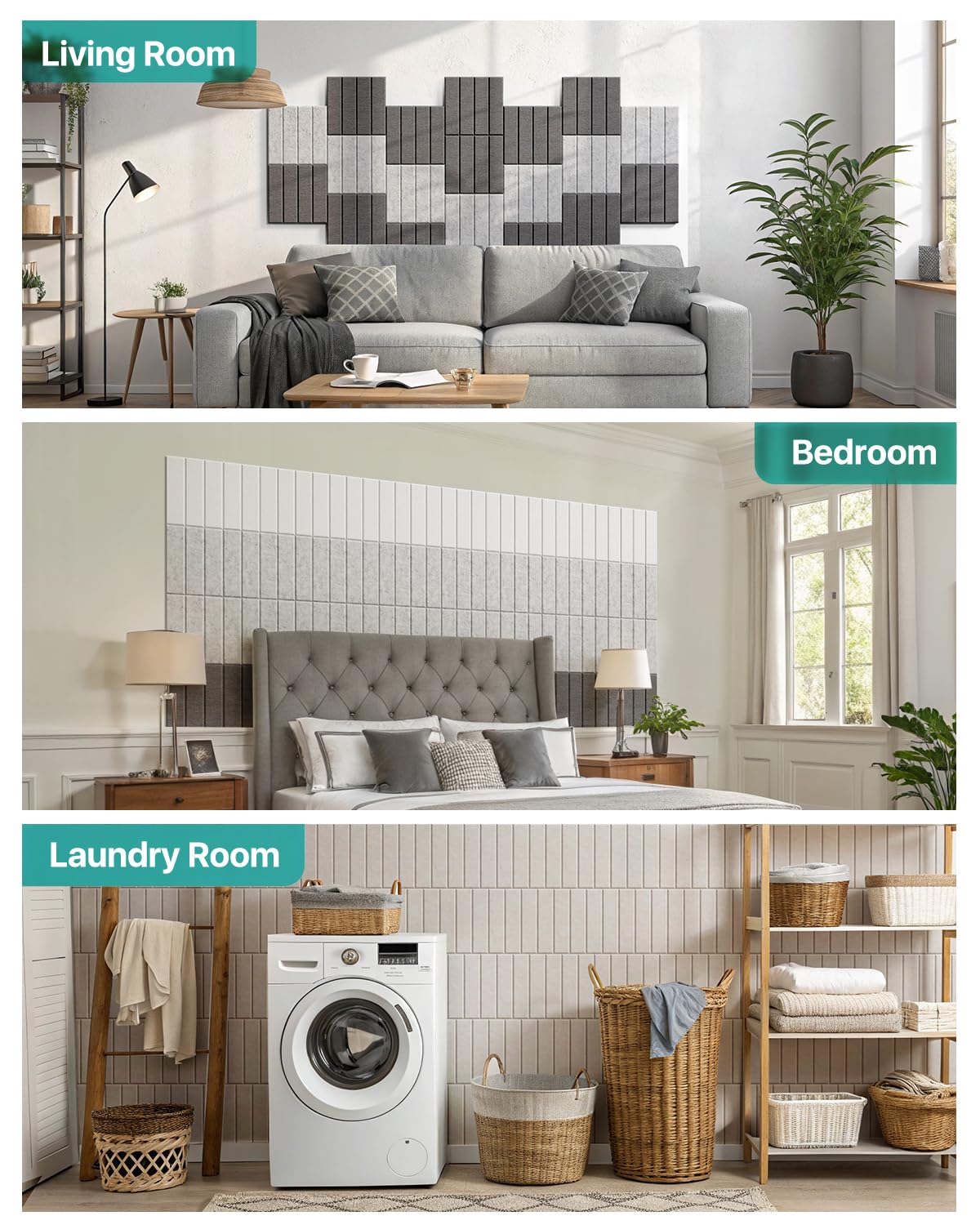 12 Pack Sound Proof Foam Panels for Walls, Self-Adhesive Acoustic Panels Sound Absorbing, 12" X 12" X 0.4" High Density Soundproof Wall Panels Tiles for Door, Ceiling, Home Office