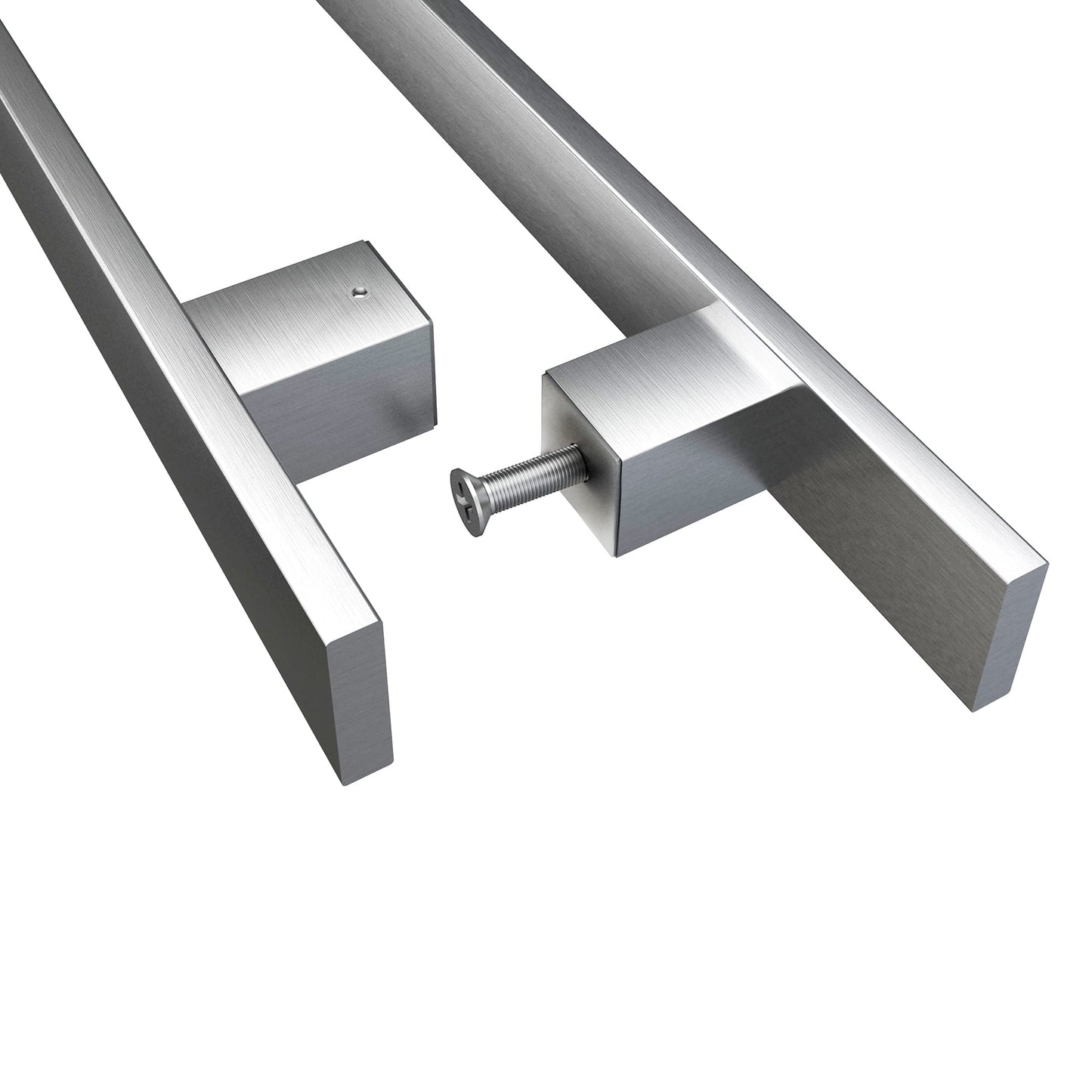 BARNSMITH 36" Barn Door Push Pull Handle,Heavy Duty Grade-304 Stainless Steel Square Commercial Door Handle,Entrance Entry Front Door Handle, Office Handle Pull Set for Wood Glass Door